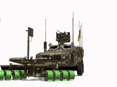 ROLO DE MINA DE FAISCA OSHKOSH MATV 4X4 UKRAINE  Low-poly 3D model