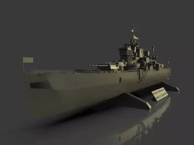 Battleship King George V Low-poly 3D model