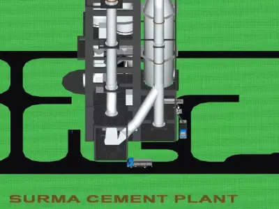 Surma Cement Plant-Cyclone Preheater Free 3D model