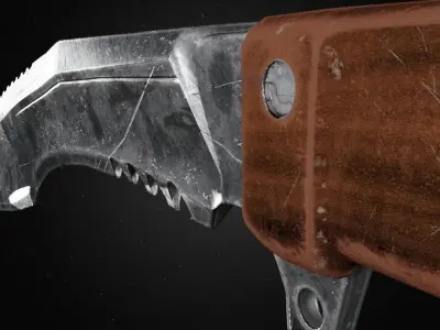 Game ready kukri knife Low-poly 3D model