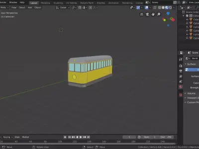 Tram low poly Free 3D model