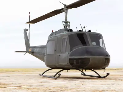 Iroquois UH-1 Huey Military Helicopter  3D model