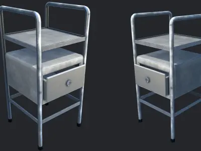 Industrial Bedside Table Low-poly 3D model