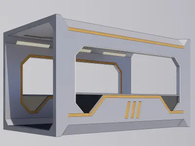 Sci-fi Modular Elevated Walkway Bridge 3D model