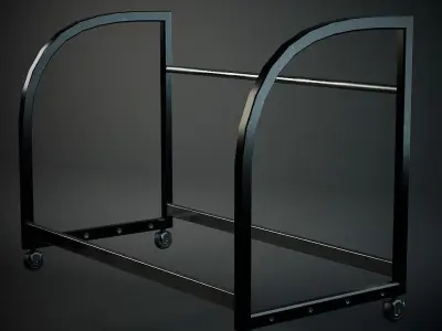 Industrial Shelf on wheels 3D model