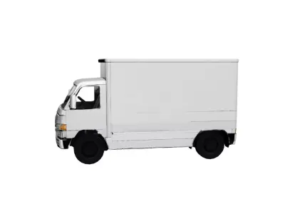 Mitsubishi Fuso Canter Box Truck Low Poly Cargo Model Low-poly 3D model