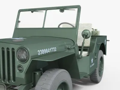 WW2 JEEP USA  Low-poly 3D model