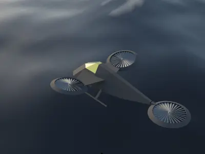 sci fi helicopter Free low-poly 3D model