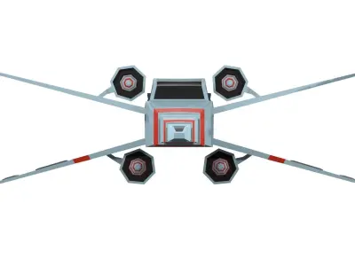 Low-poly spaceship toy star wars x - wing fighter Low-poly 3D model