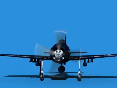 Grumman F8F-2 Bearcat V04 3D model