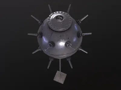 Metal Naval Mine 3D Model Low-poly 3D model