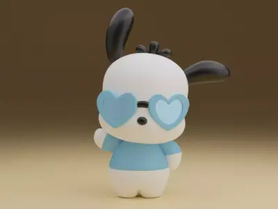 Valentine sanrio pochacco 18 3D print model