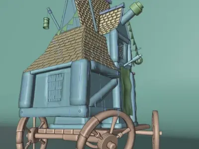 Stylized shop 3D model