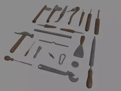 Old Tools Pack 01 Low-poly 3D model
