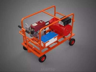 AUTO STARTER ELECTRIC DIESEL MOTOR DYNAMO FLYWHEEL GENERATOR SET 3D model