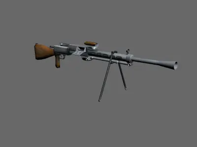 machine low-poly gun RP-46 Degtyaryov weapon weaponry Soviet arm Low-poly 3D model