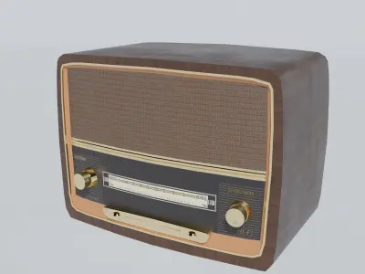 Retro Radio Low-poly 3D model