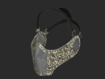 Tactical Ear Protection Mask Low-poly 3D model