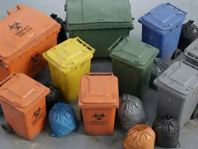 Realistic Trash Dumpster Pack Game Ready Urban Garbage 3D Models 3D model