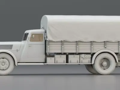 WWII French Military Cargo Truck 4t 3D model