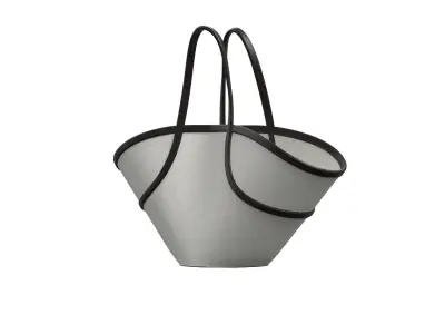 White Cotton Big Tote Bag 3D model