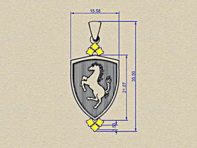 Horse pendant 3D model purchase