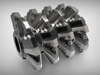 Hob with removable teeth m 36 3D model