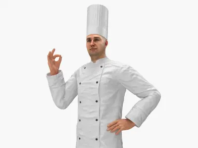 Professional Chef Character in Pose 3D model