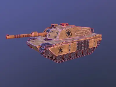 low poly tank Low-poly 3D model