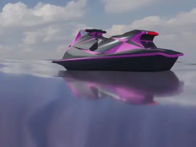 Jet ski Low-poly 3D model buy
