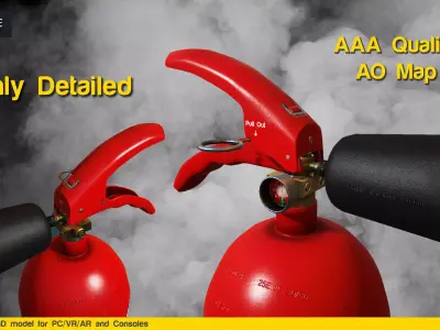 Fire Extinguisher -Game Ready Low-poly 3D model
