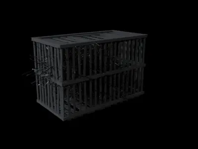 Medieval Wood Cage 3D model