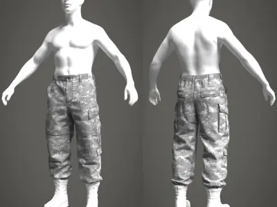 ACU Army Combat Uniform - Marvelous Designer 3D model
