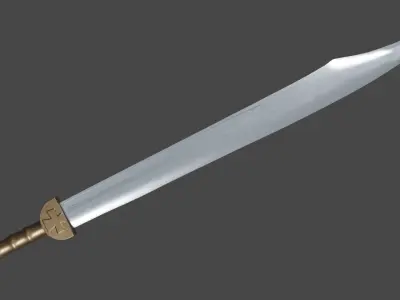Falchion sword with Gladius handle Low-poly 3D model