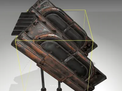 Futuristic Stairs - 24 - Rusty Textures Low-poly 3D model