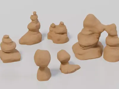 Model Railway - HO Scale Landscape - Thunder Mountain Hoodoos 3D print model
