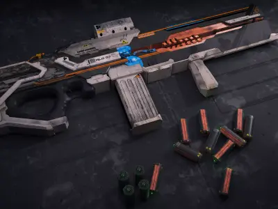 RLD-07 Sci-fi weapon Low-poly 3D model