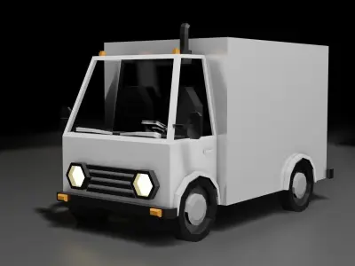 LOW POLY TRUCK delivery Low-poly 3D model