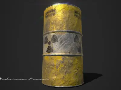 Oil Barrel and Radiation Barrel Low-poly 3D model