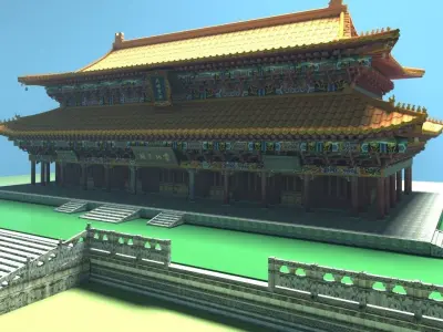Chinese ancient palace  house 3D model