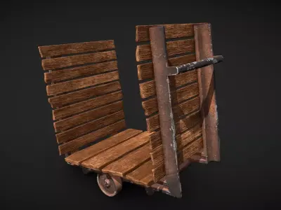 Wood Trolley  3D model
