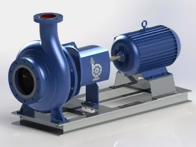 Industrial Centrifugal Pump 3D model