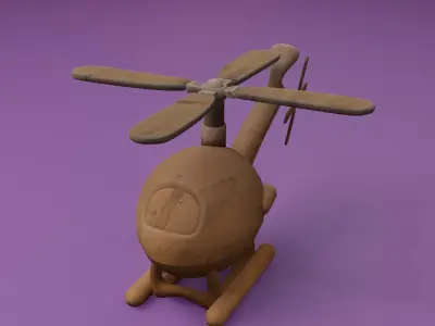 Helicopter cartoon 3D model