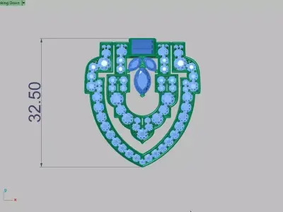 Art Deco Style Brooch 3D print model