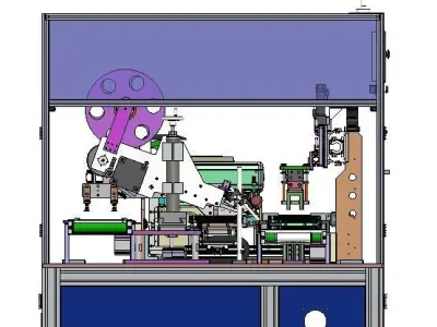 Soft pack lithium battery labeling machine 3D model