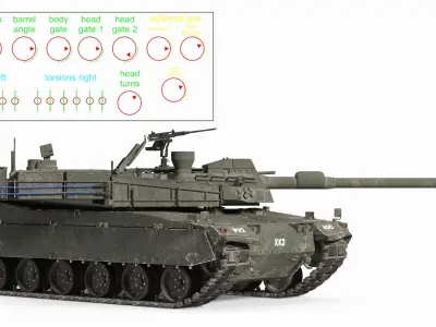 K2 Black Panther Tank Dirty Rigged 3D model