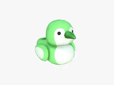 Slippers J04 Green Bird - Costume Character Design Low-poly 3D model