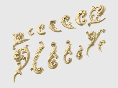 Acanthus Leaf Set 3D model