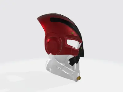 Cyber Knight Helmet Low-poly 3D model