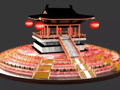 Chinese ancient  pavilion  3D model